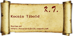 Kocsis Tibold névjegykártya